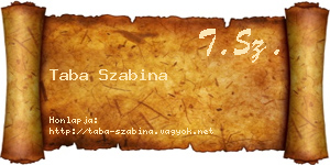 Taba Szabina névjegykártya